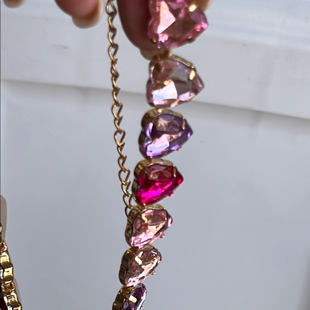 Heart-Shaped Pink and Purple Necklace - Picture 7 of 11